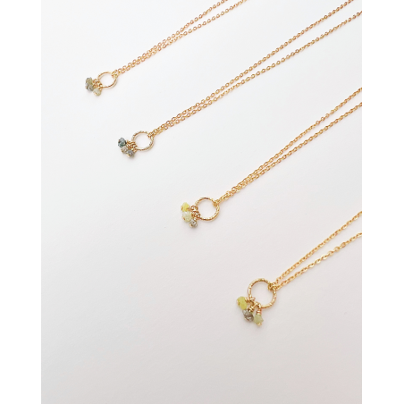 Collier GAÏA en Diamants Bruts et Gold-filled 14k – 4 Variantes de Couleurs