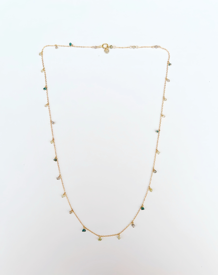 Collier CELESTE en Diamants Bruts et Gold-filled 14k