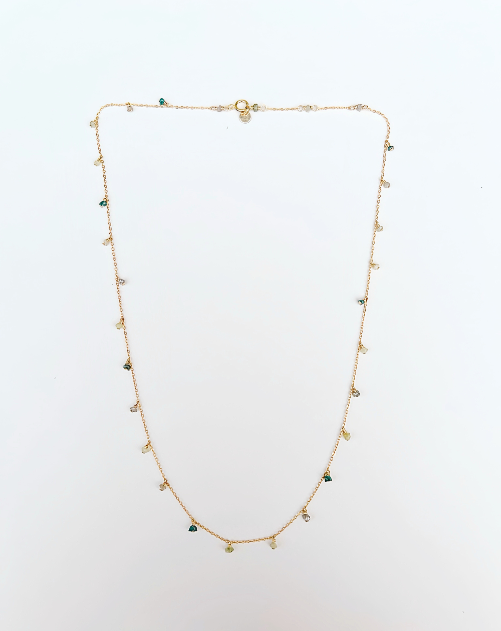 Collier CELESTE en Diamants Bruts et Gold-filled 14k