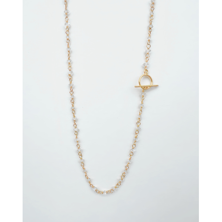 Collier ÉLÉNA en Quartz Diamant et Gold-filled 14k jaune