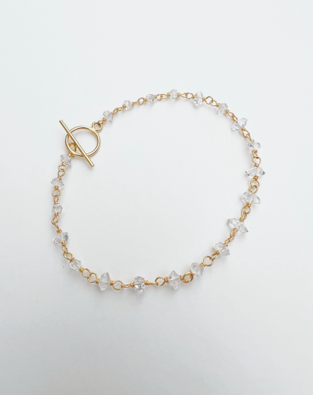 Bracelet ÉLÉNA en Quartz Diamant et Gold-filled 14k