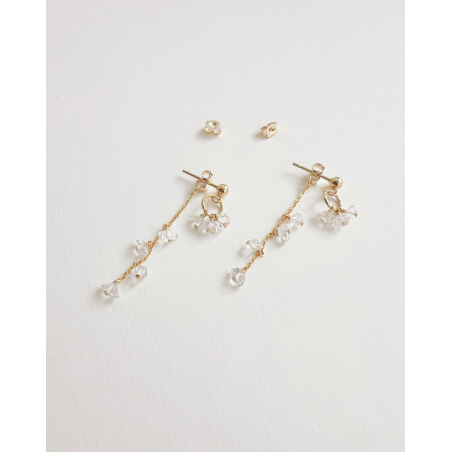 Clous d’Oreilles VEGA avec Quartz Diamant en Gold-filled 14k Jaune